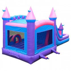 inflatable bounce house water slide mega pink4 1655431900 Mega Isla Slide Combo Wet/Dry (6)