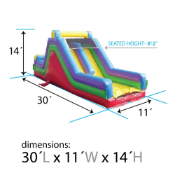 30 foot inflatable rock climbing wall slide rainbow3 1737750807.pn 30' RETRO ROCK CLIMB SLIDE(50)